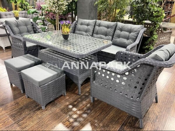 Rattan Masalı Bahçe Oturma Grubu Verano Antrasit