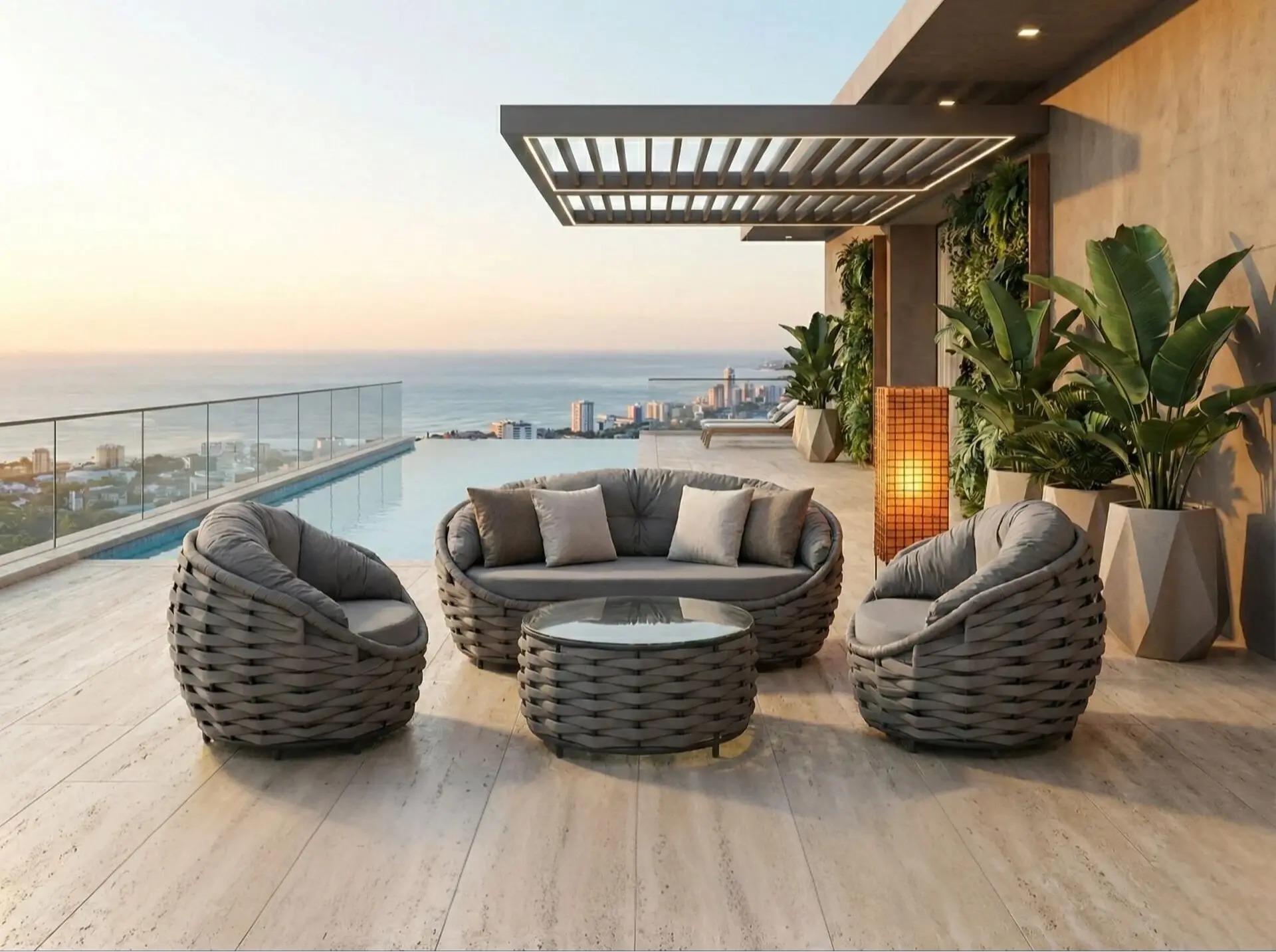 Balkon Oturma Grubu Apple Antrasit