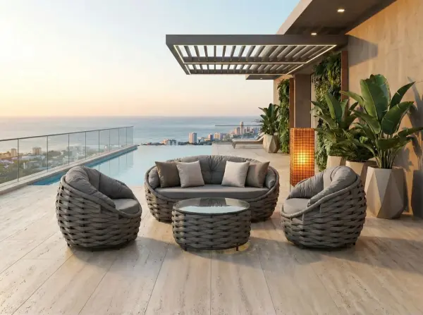 Apple Balkon Oturma Grubu – Antrasit
