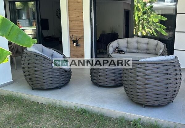 Apple Balkon Oturma Grubu – Antrasit