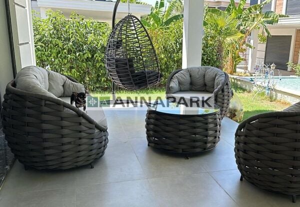 Apple Balkon Oturma Grubu – Antrasit
