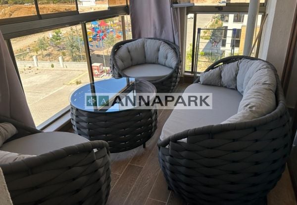Annapark Apple Balkon Oturma Grubu, Balkon Koltuk Takımı Antrasit
