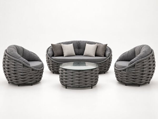 Balkon Oturma Grubu Apple Antrasit Örgü