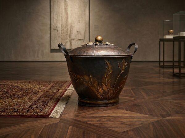 Antik Formlu Kapaklı Dekoratif Obje (70 cm Büyük Boy Zemin ve Konsol Dekoru)