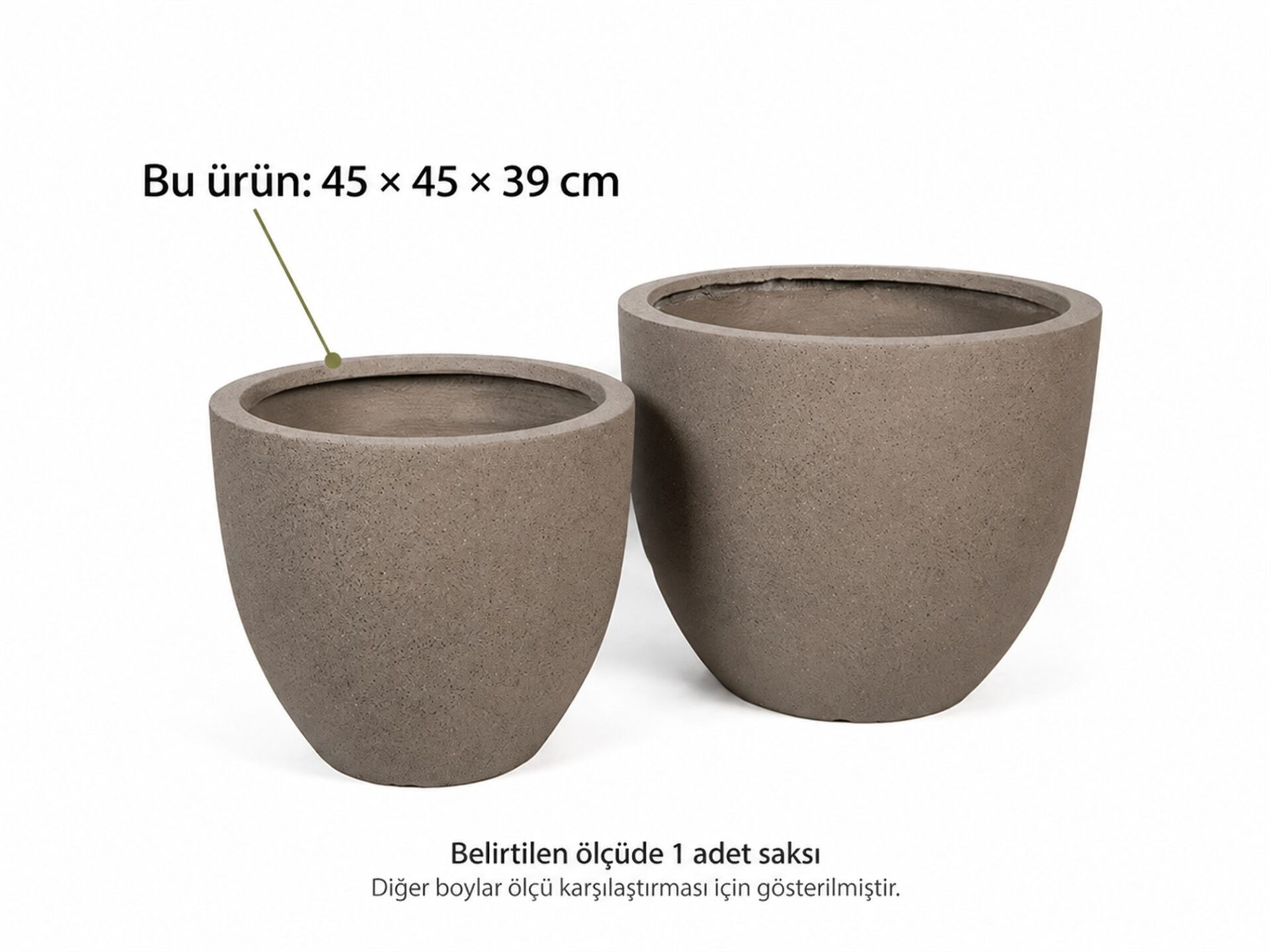 Fiber Saksı Minoa Krem 45x45x39 cm