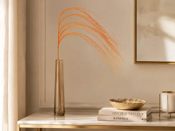 Dekoratif Dal Simli Püsküllü Turuncu 70 cm