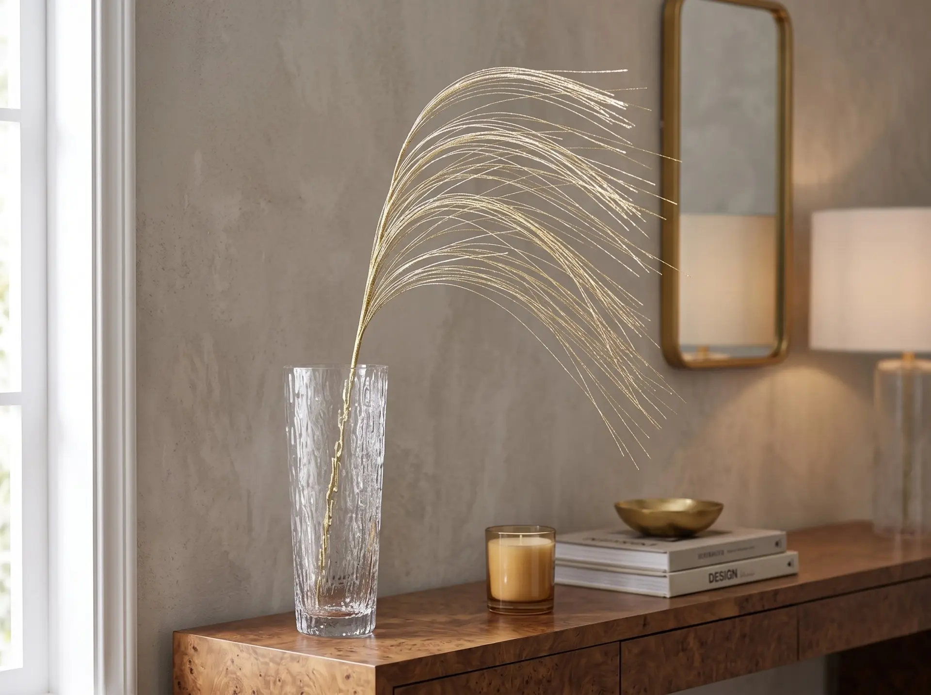 Gold Simli Püskül Aranjman Dalı 70 cm
