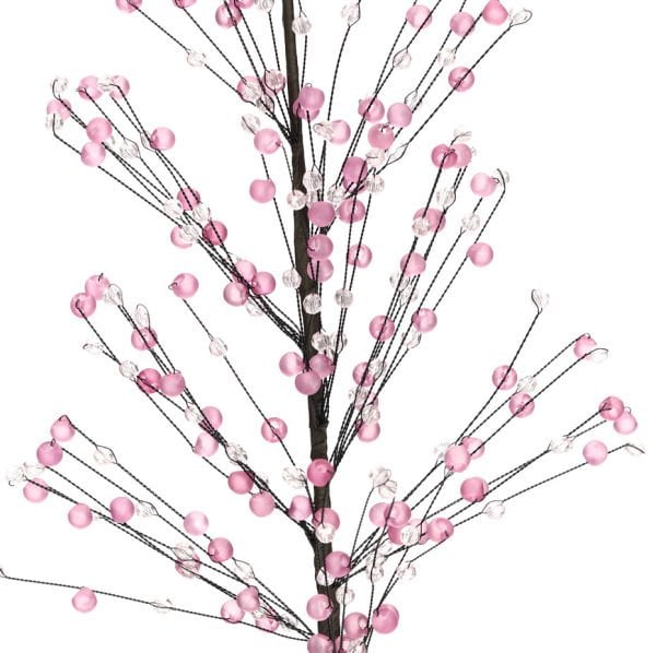 Yapay Kokina Dalı Pembe Kristal Detaylı 60 cm