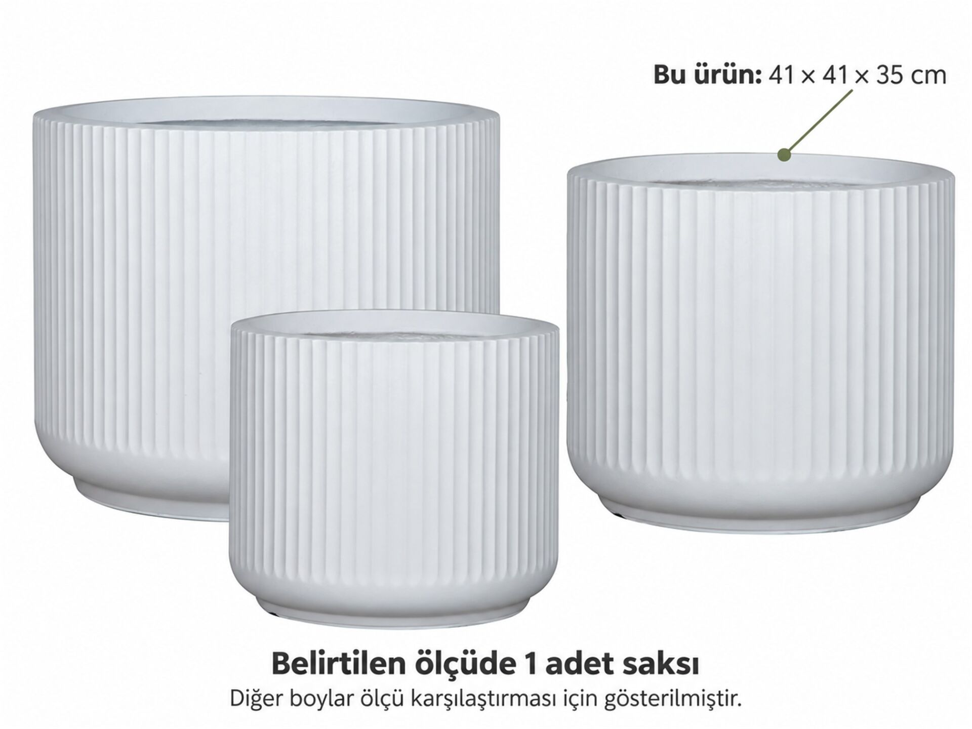 Fiber Saksı Riva 41x41x35 cm