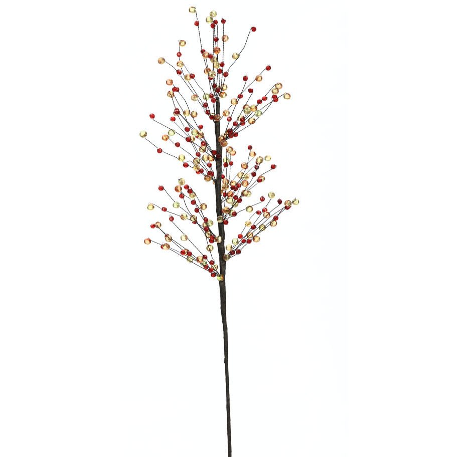 Yapay Çiçek Kristal Kokina 60cm Yeşil & Kırmızı