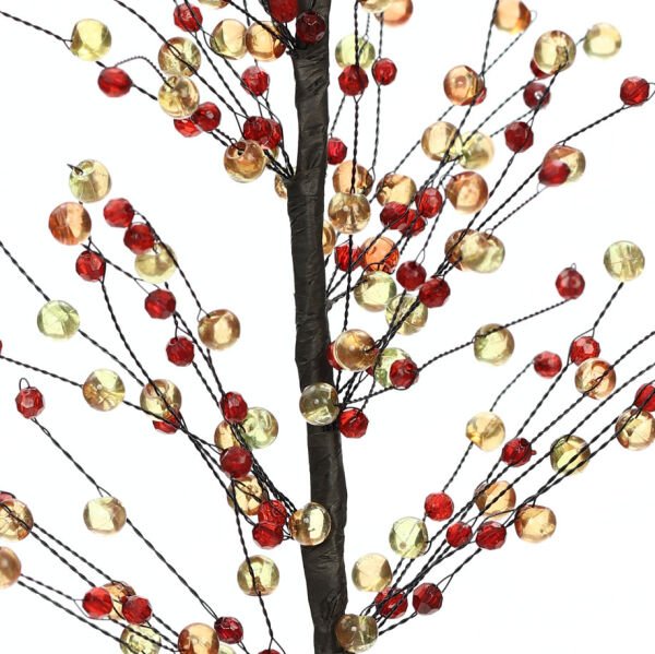 Yapay Çiçek Kristal Kokina 60cm Yeşil & Kırmızı