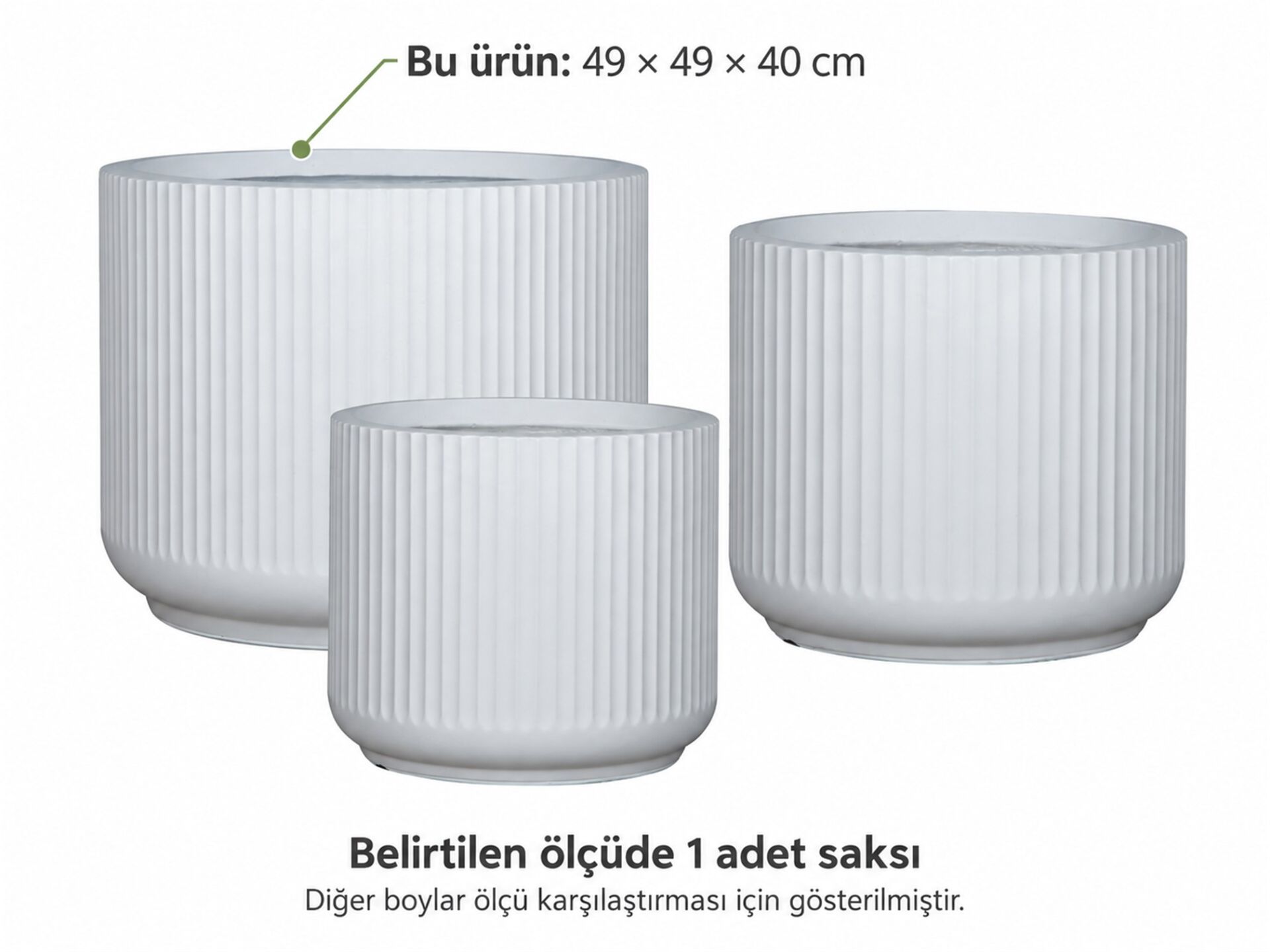 Fiber Saksı Riva 49x49x40 cm