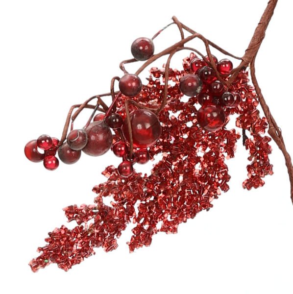 Kırmızı Berry Garland 120 cm | Masa ve Vitrin Süsü