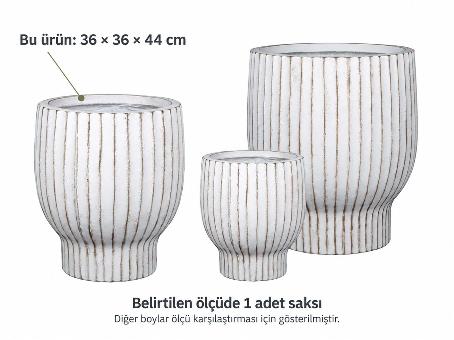 Fiber Saksı Nivo 36x36x44 cm