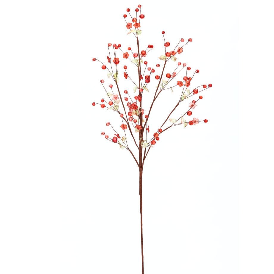 Yapay Çiçek Kristal Kokina 75cm Kırmızı