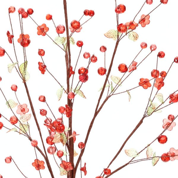 Yapay Çiçek Kristal Kokina 75cm Kırmızı