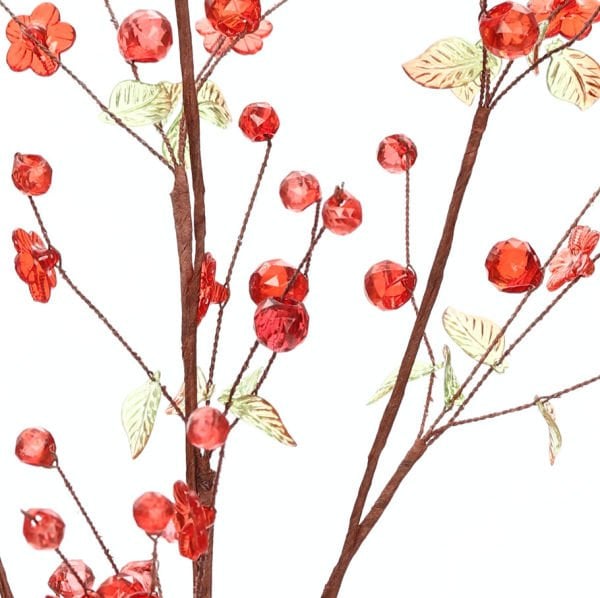 Yapay Çiçek Kristal Kokina 75cm Kırmızı