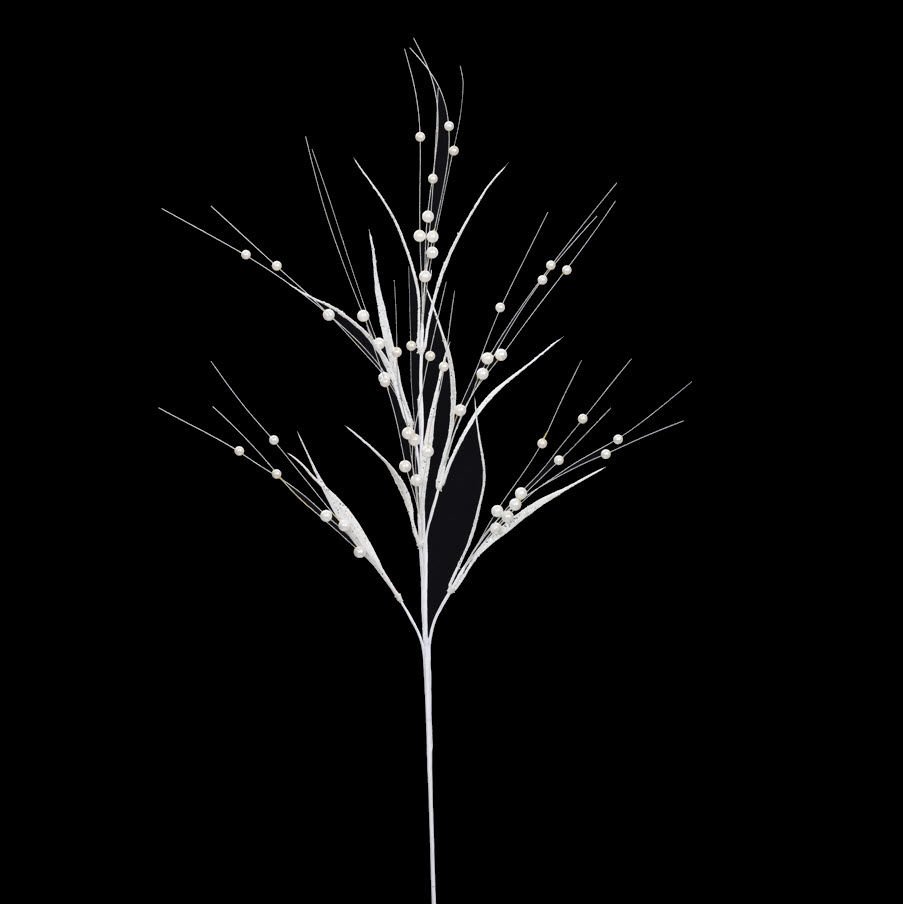 Yapay Çiçek Kristal 75cm Beyaz