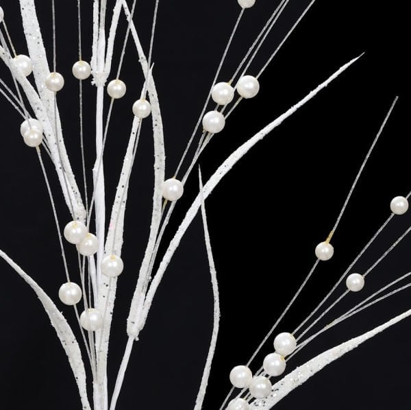 Yapay Çiçek Kristal 75cm Beyaz