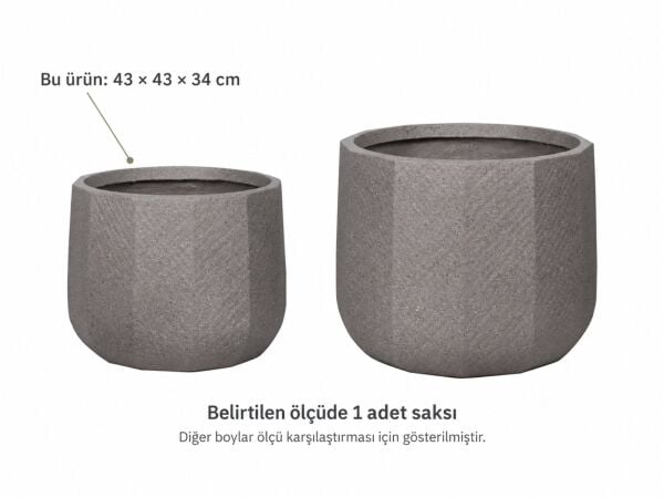 Fiber Saksı Arven Krem 43x43x34 cm