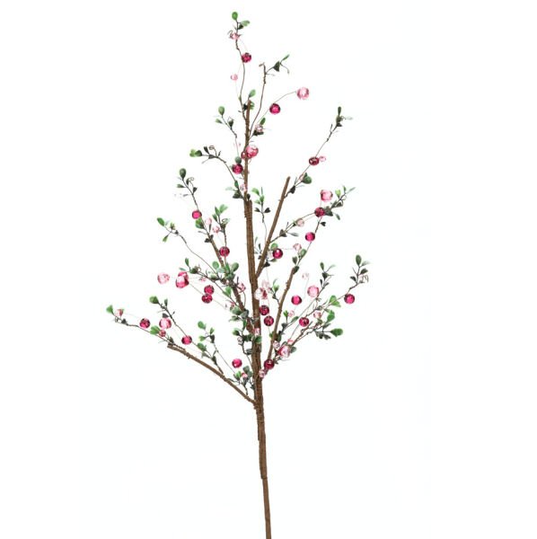 Kristal Yapay Çiçek 70cm - Kirmizi Yesil