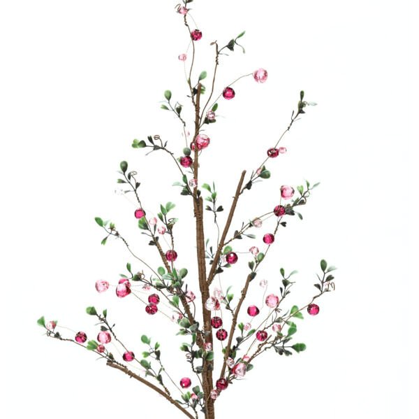 Kristal Yapay Çiçek 70cm - Kirmizi Yesil