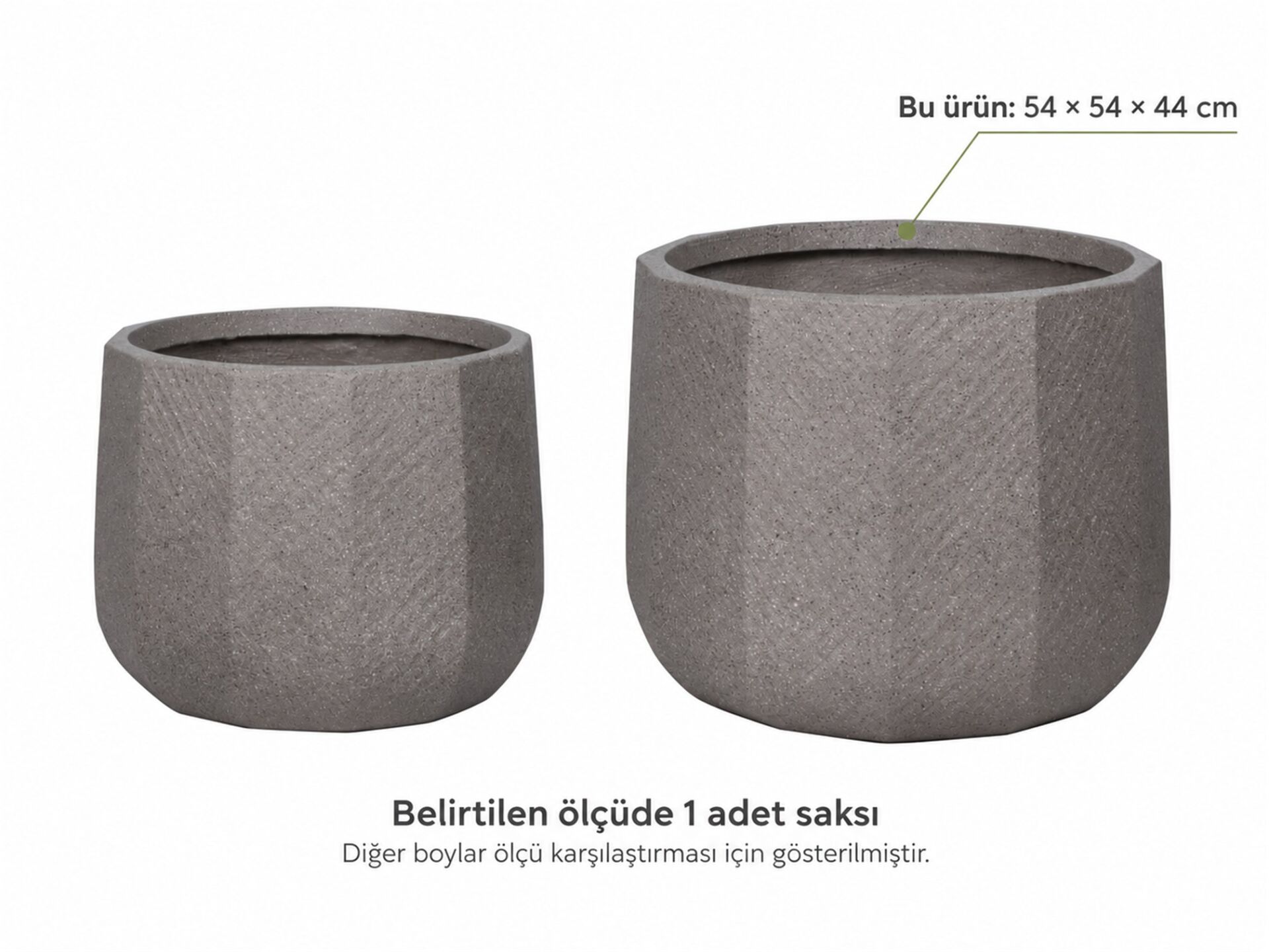 Fiber Saksı Arven Krem 54x54x44 cm