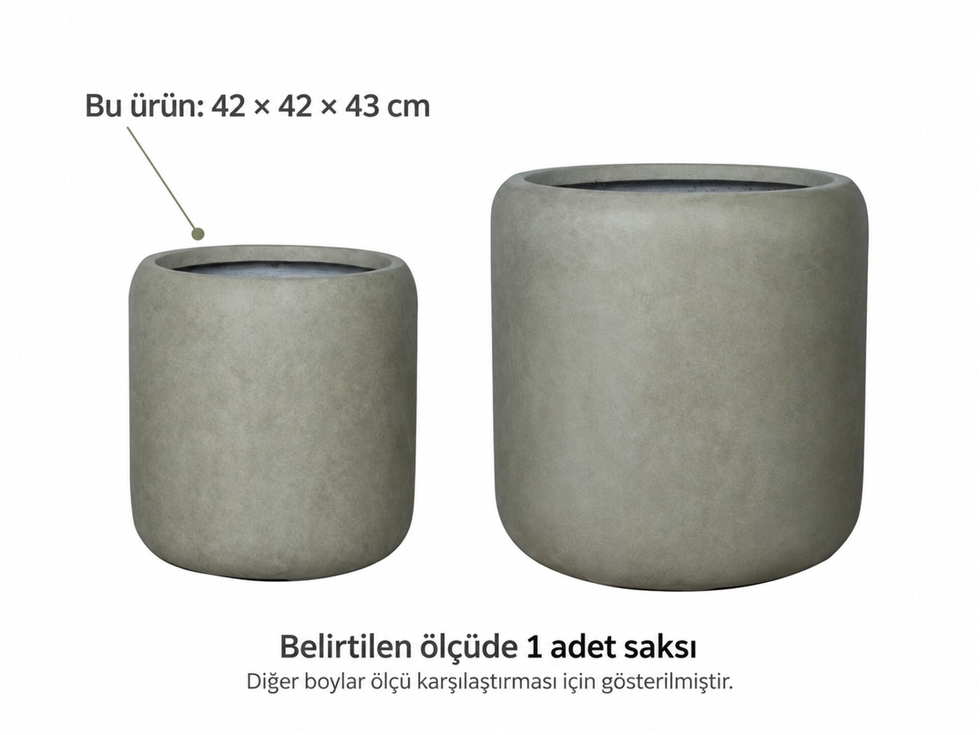 Fiber Saksı Miro Yeşil 42x42x43 cm