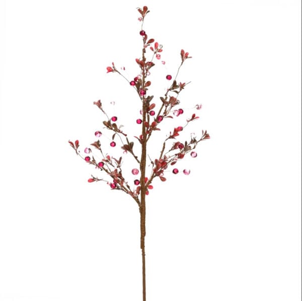 Yapay Çiçek Kristal Dal Bordo 70 cm