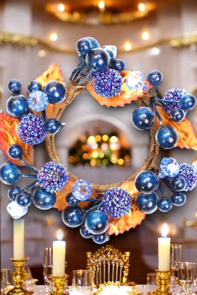 Mumluk Çelenk Handmade Deluxe Masa Süsü Dekor 13cm