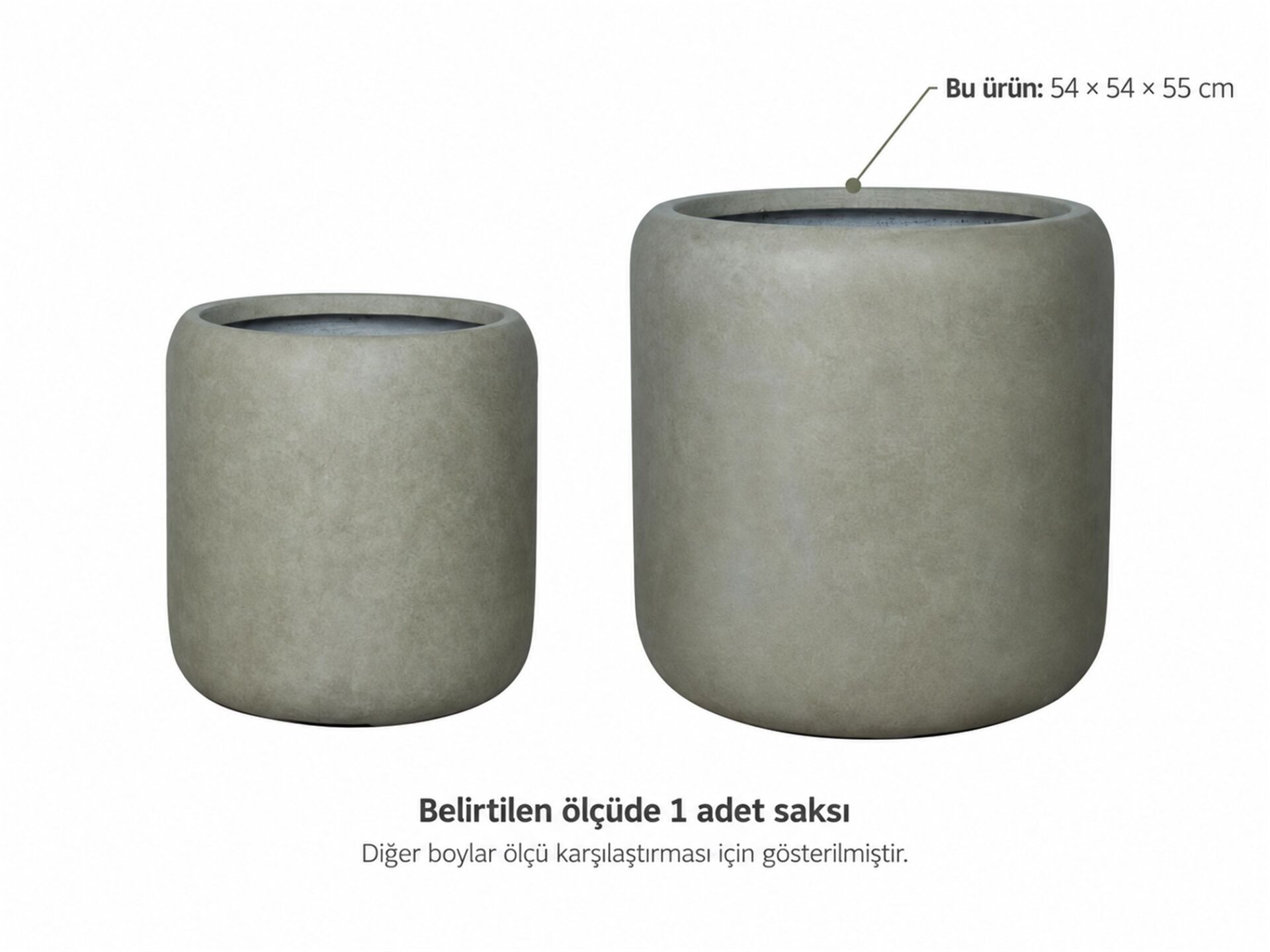 Fiber Saksı Miro Yeşil 54x54x55 cm