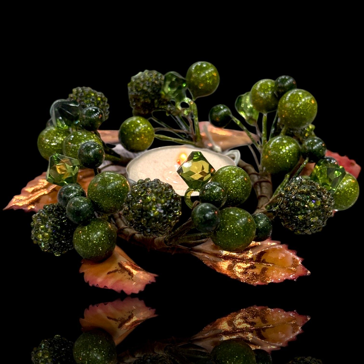 Mumluk Çelenk Handmade Deluxe Masa Süsü Dekor 13cm