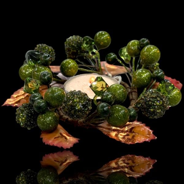 Mumluk Çelenk Handmade Deluxe Masa Süsü Dekor 13cm