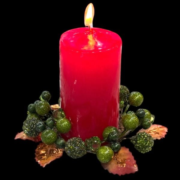 Mumluk Çelenk Handmade Deluxe Masa Süsü Dekor 13cm