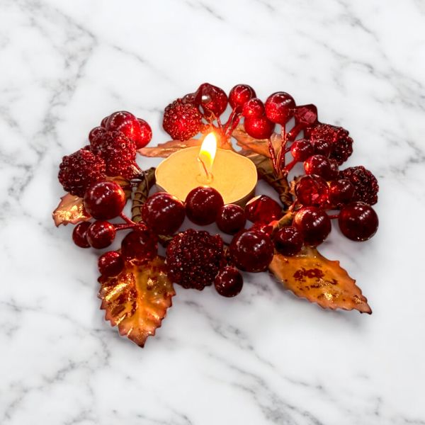 Mumluk Çelenk Handmade Deluxe Masa Süsü Dekor 13cm