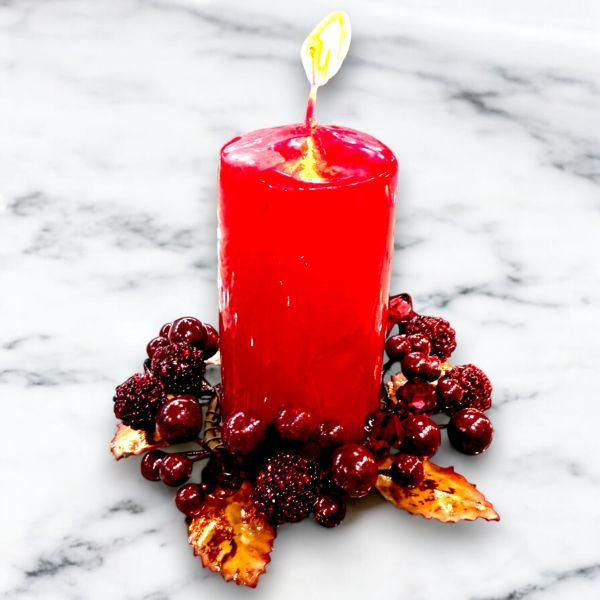 Mumluk Çelenk Handmade Deluxe Masa Süsü Dekor 13cm