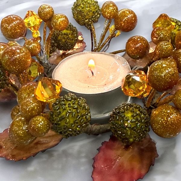 Mumluk Çelenk Handmade Deluxe Masa Süsü Dekor 13cm