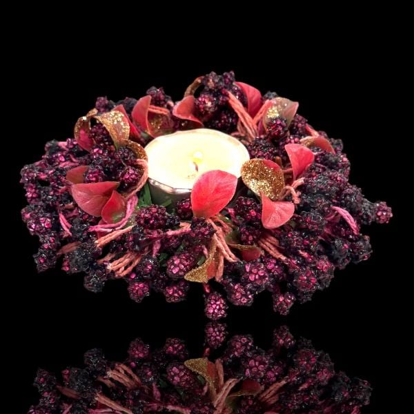 Mumluk Deluxe Masa Süsü Dekor Bordo 13cm