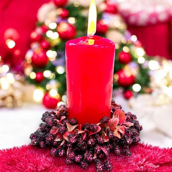 Mumluk Deluxe Masa Süsü Dekor Bordo 13cm