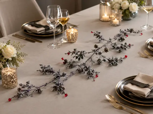 Gümüş Dekoratif Garland 150 cm | Davet Masası ve Vitrin Süsü