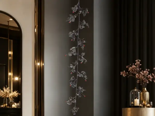 Dekoratif Masa Süsü ve Sarkıt Garland 120 cm – Gümüş