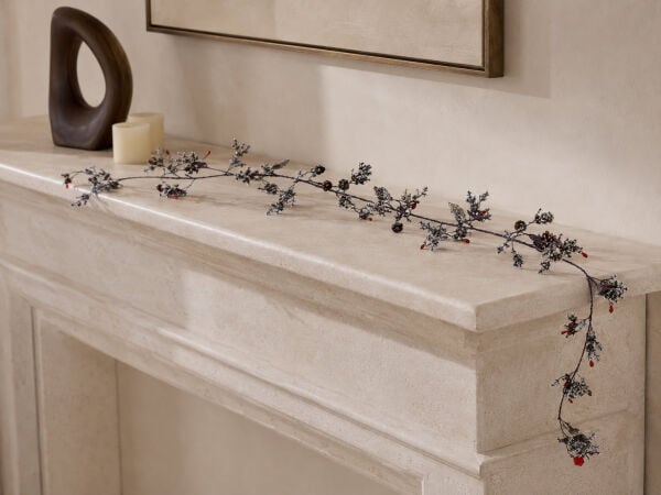 Dekoratif Masa Süsü ve Sarkıt Garland 120 cm – Gümüş