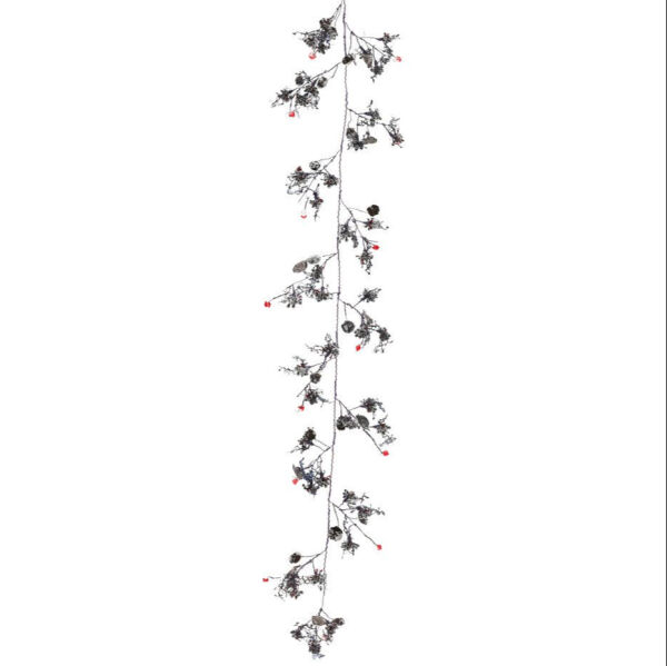 Gümüş Dekoratif Garland 150 cm | Davet Masası ve Vitrin Süsü