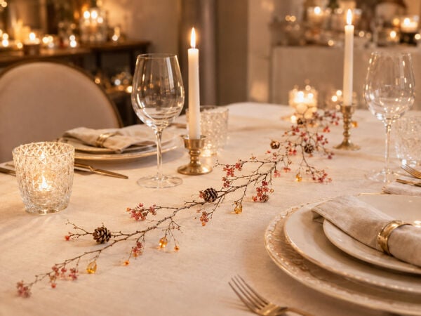 Dekoratif Masa Süsü ve Sarkıt Garland 150 cm Amber