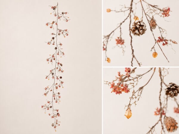 Dekoratif Masa Süsü ve Sarkıt Garland 150 cm Amber
