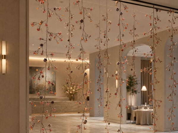 Dekoratif Masa Süsü ve Sarkıt Garland 150 cm Amber