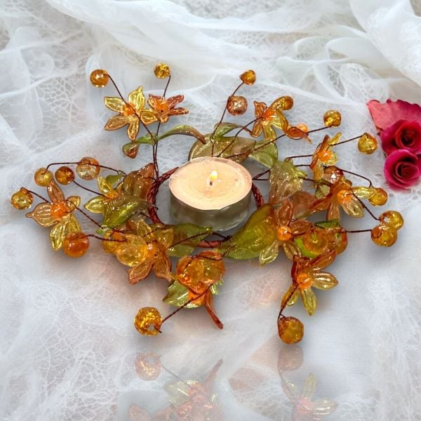 Mumluk Çelenk Handmade Deluxe Masa Süsü Dekor 13cm