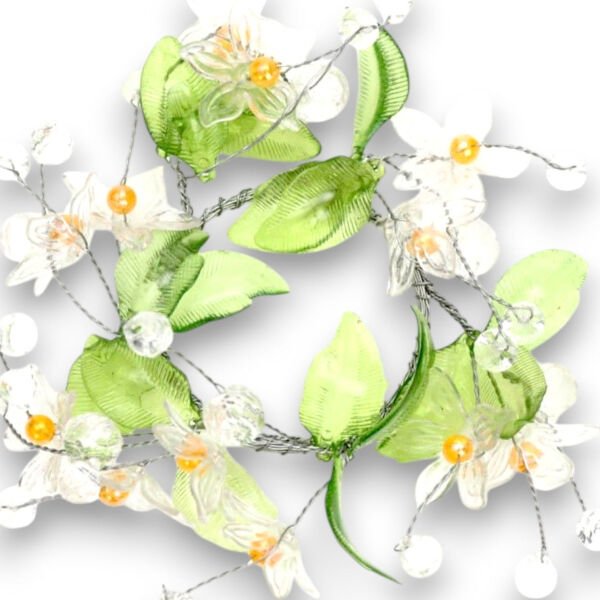 El Yapımı Kristal Çiçek Motifli Mumluk ve Masa Süsü (13 cm)