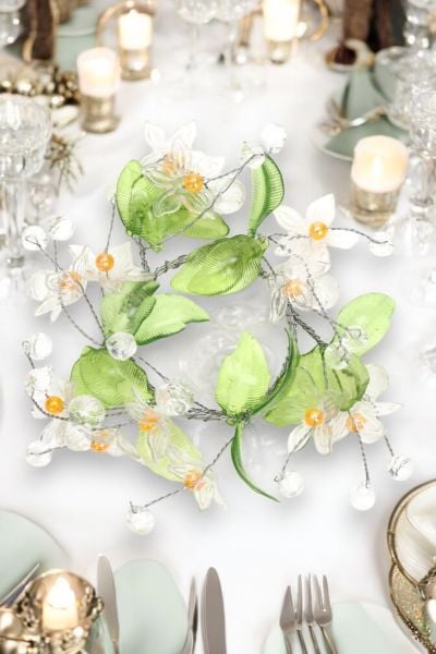 Mumluk Çelenk Handmade Deluxe Masa Süsü Dekor 13cm