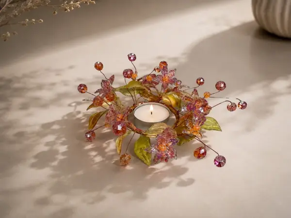 Dekoratif Mumluk Masa Süsü Kristal Kırmızı 13 cm